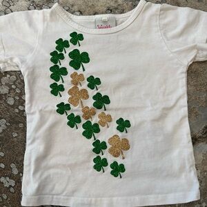 Green and White Shamrock Tee Short Sleeve